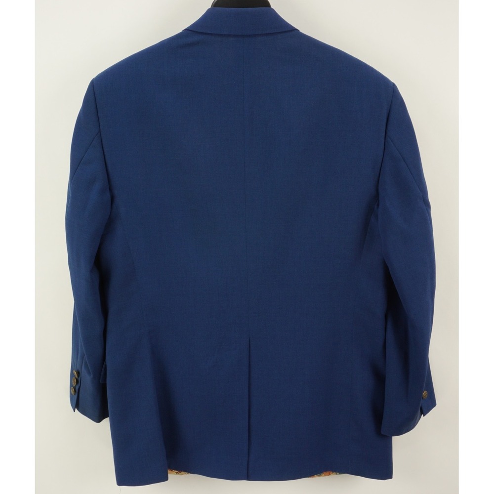 Vintage 70s 80s Palm Beach Blazer of Champions Stretch Blue Baseball Brass 44R - Picture 2 of 16